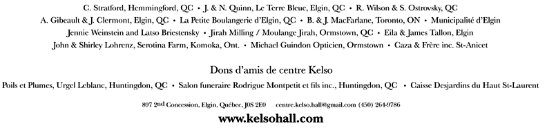 Centre Kelso centre des arts a Elgin, Quebec sud ouest de Montreal.
