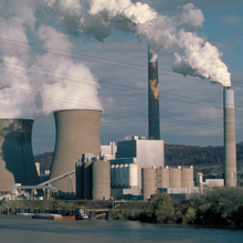 Cooling towers at Shippingsport, Pennsylvania on the Ohio River