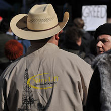 cowboy oil protest 