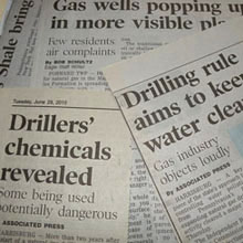 drilling for gas and oil newspaper clippings