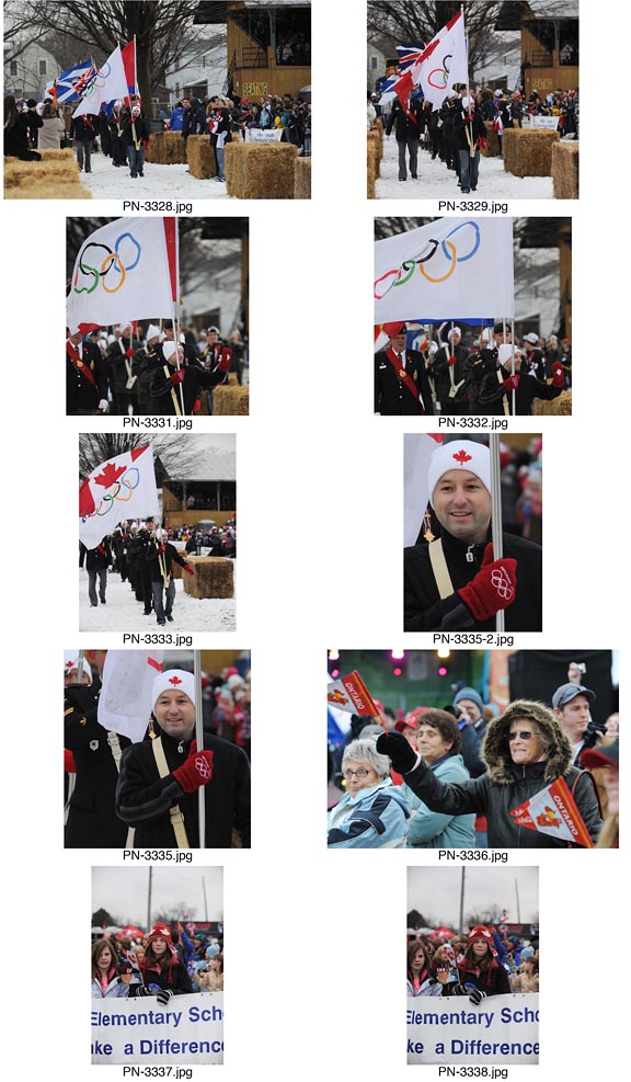 Rehearsal for the Olympic Torch Relay event in Picton, Ontario.