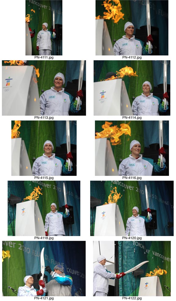 Torchbearers in the Olympic Torch Relay in Picton, Ontario.