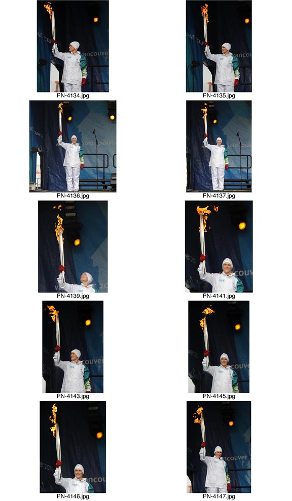 Torchbearers in the Olympic Torch Relay in Picton, Ontario.