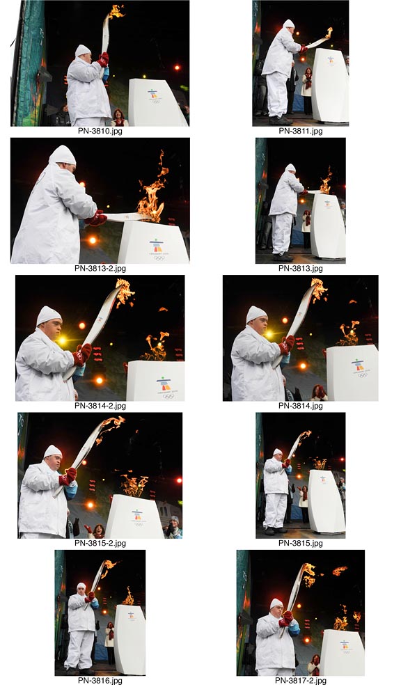 Torchbearers in the Olympic Torch Relay in Picton, Ontario.