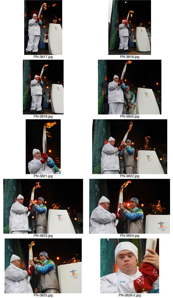 Torchbearers in the Olympic Torch Relay in Picton, Ontario.
