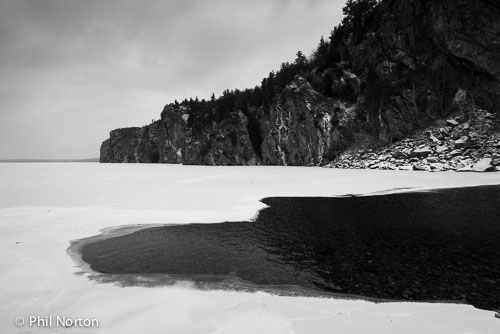 Mazinaw Rock at Bon Echo Provincial Park, Ontario winter