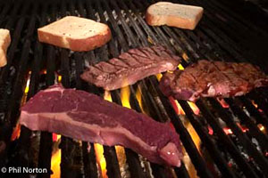 steak and fire food, Canadian beef