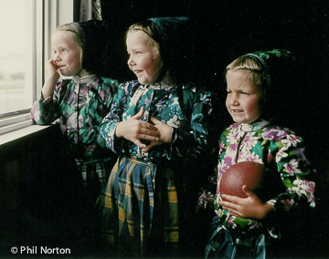 Hutterite girls in Saskatchewan school