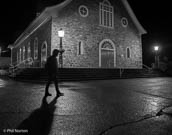 Night shoot church black & white